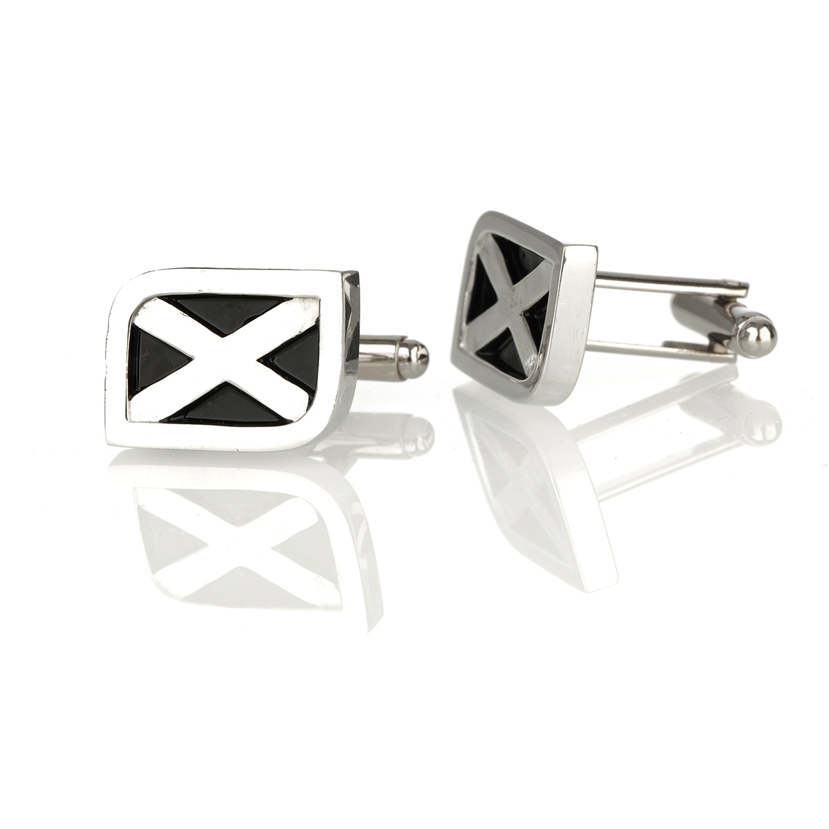 Saltire - Highland  Kiltpin & Manschettenknöpfe Set - schottische Flagge