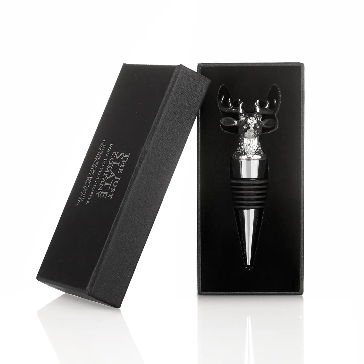 Highland Stag Bottle Stopper - Edelstahl Flaschenverschluss / Stopfen mit Hirschkopf 