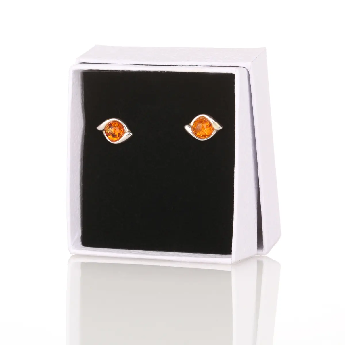 Honey Amber Studs - Irische Ohrstecker aus honigfarbenem Bernstein & Sterling Silber