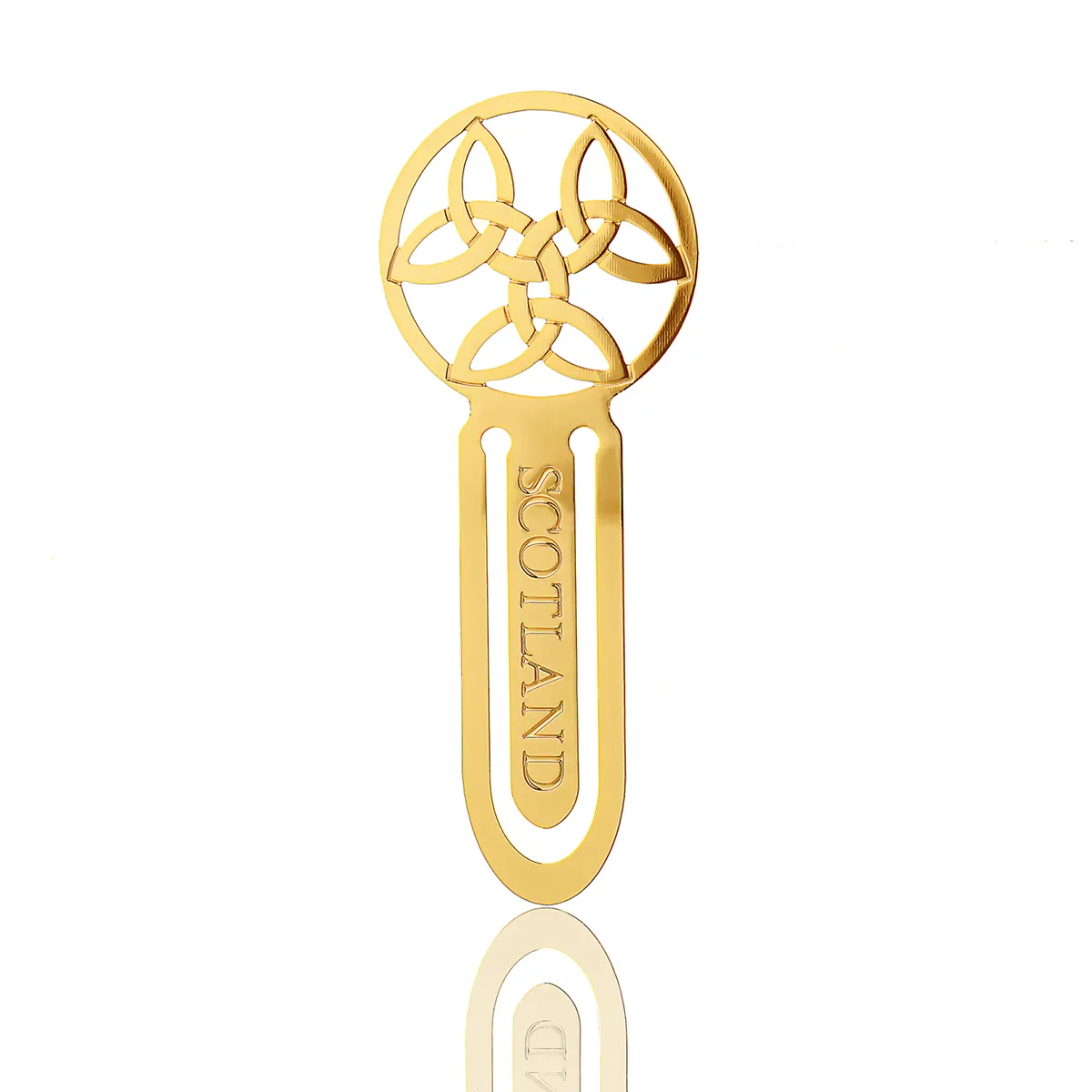 Celtic Knot - vergoldetes Lesezeichen aus Schottland mit keltischen Trinity Knoten