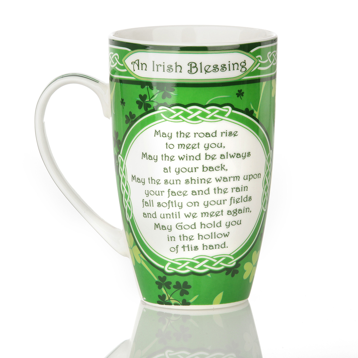 Irish Blessing Shamrock Mug - Keltischer Kaffeebecher mit dem berühmten irischen Segen