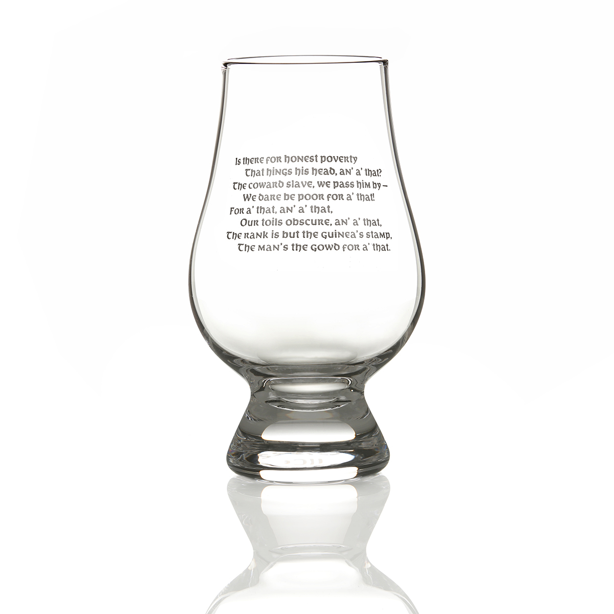Glencairn Whisky Tasting Glas mit Robert Burns Gravur 'A Man's a Man'