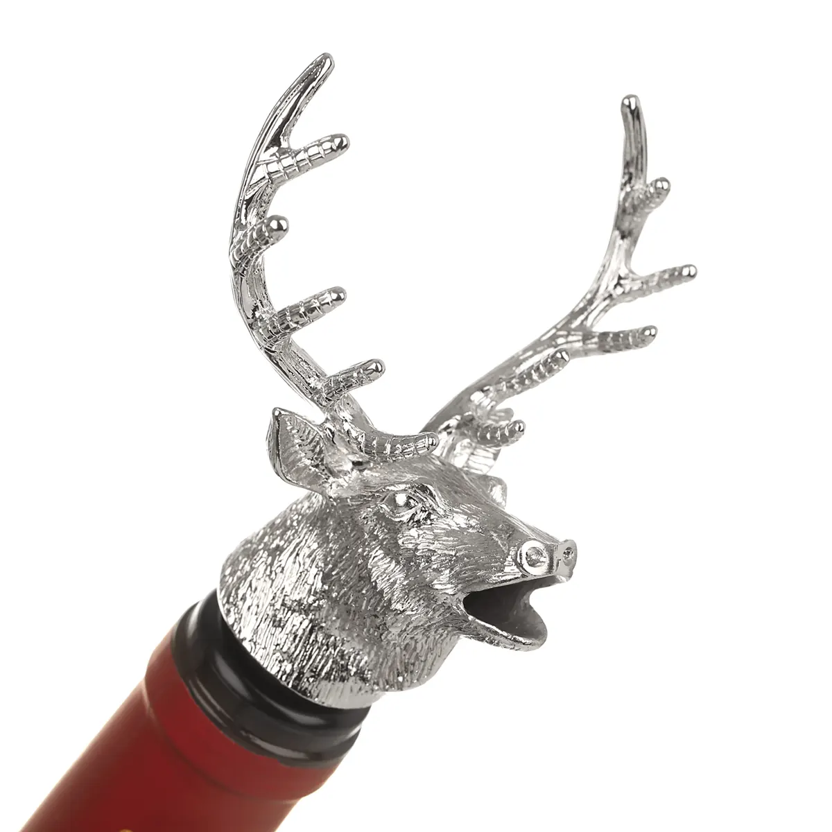 Highland Stag Wine Pourer - Edelstahl Flaschen-Ausgießer mit Hirschkopf