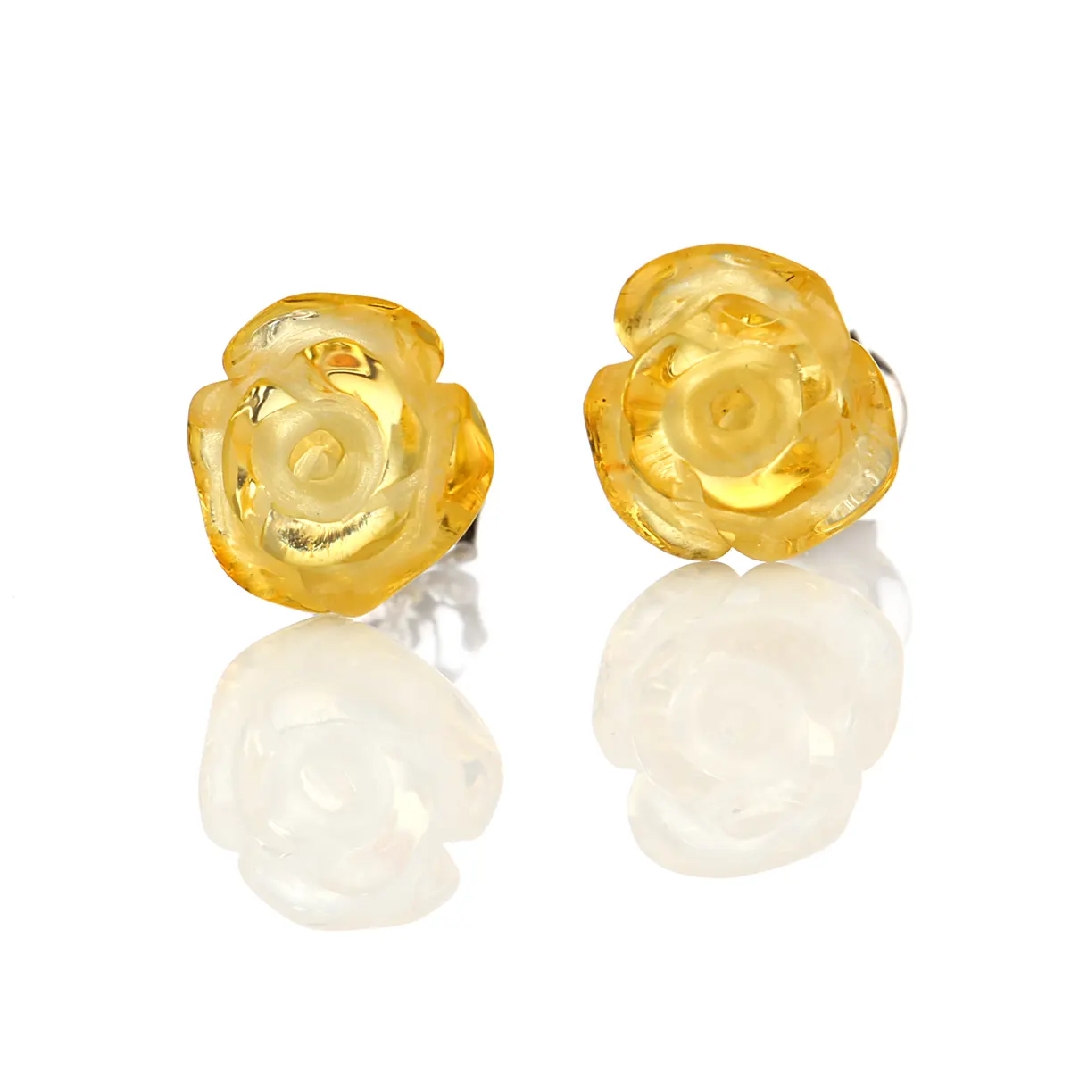 ohrstecker-ohrringe-rose-bernstein-amber-gelb-silber-irland-002 Amber Rose - Irische Ohrstecker aus honigfarbenem Bernstein & Sterling Silber