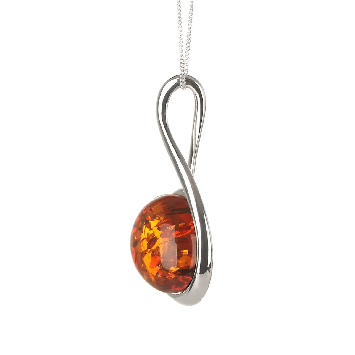 Amber Circle - Irische Kette aus cognacfarbenem Bernstein & Sterlingsilber Amber Circle - Irische Kette aus cognacfarbenem Bernstein & Sterlingsilber