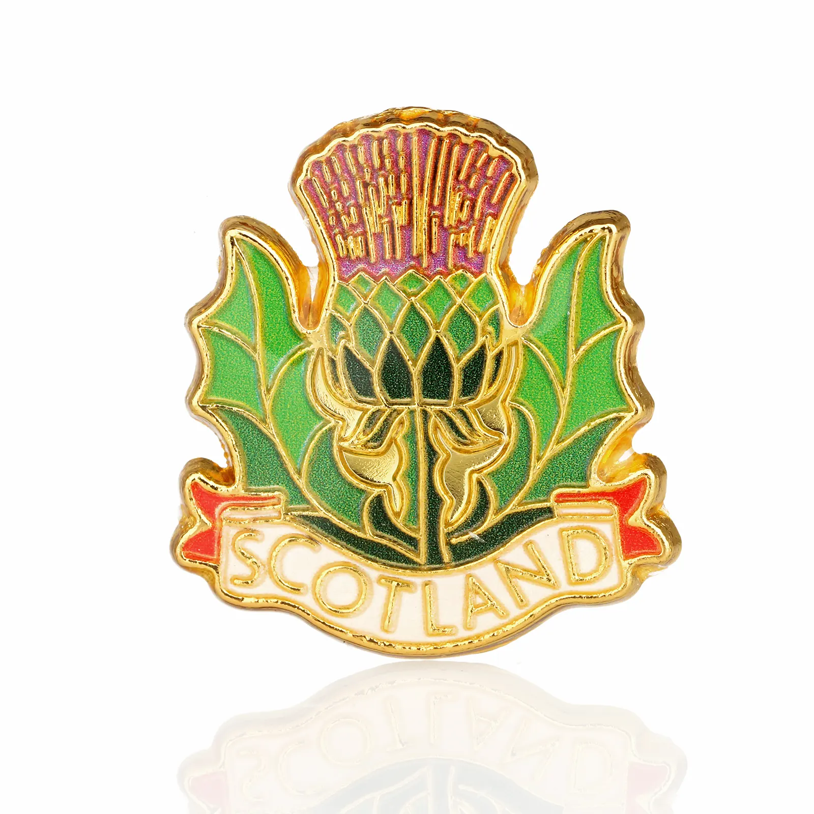 Scottish Thistle Pin Badge - Anstecknadel aus Schottland - Metall & Emaille