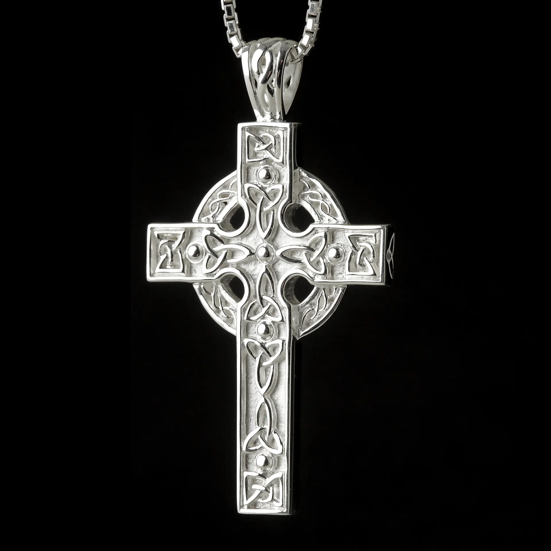 Trinity Celtic Cross - Keltisches Kreuz Anhänger handgefertigt in Irland