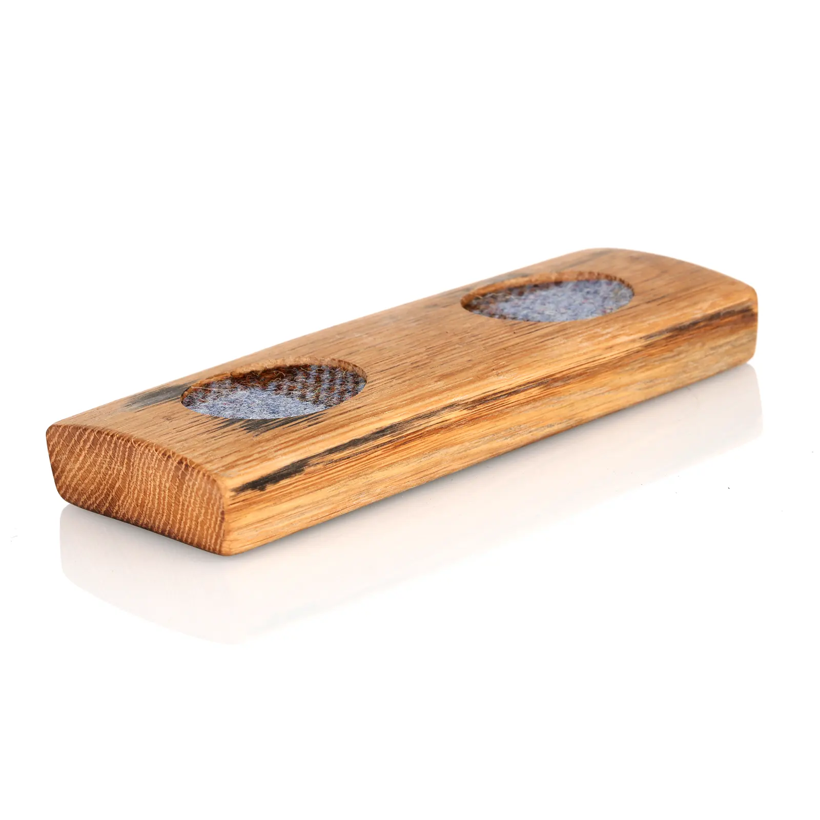 Whisky Fass Flight Tray aus Eiche - Untersetzer für 2 Glencairn Tasting Gläser Whisky Fass Flight Tray aus Eiche - Untersetzer für 2 Glencairn Tasting Gläser