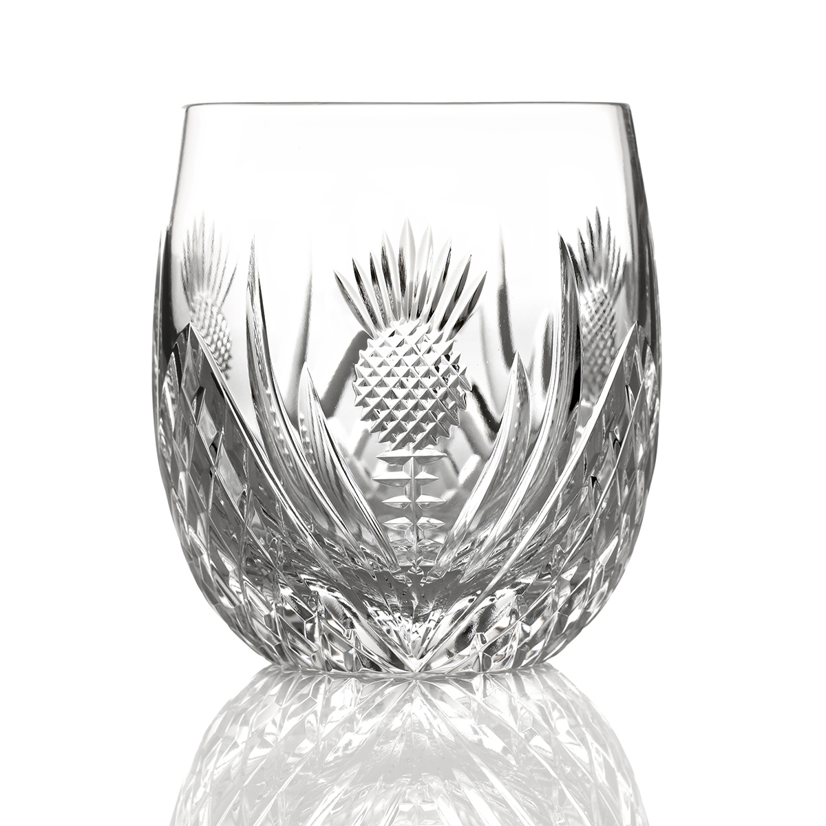 whisky-glas-crystal-kristall-schotland-distel-005 Schottische Distel - Kristall Whiskyglas aus Schottland  mit Distelschliff