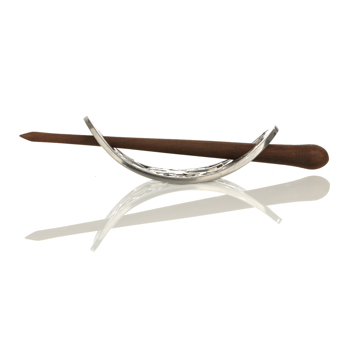 haarspange-keltisch-zinn-silber-Holz-003 Lebensbaum - Yggdrasil Haarspange mit Stab aus Palisander