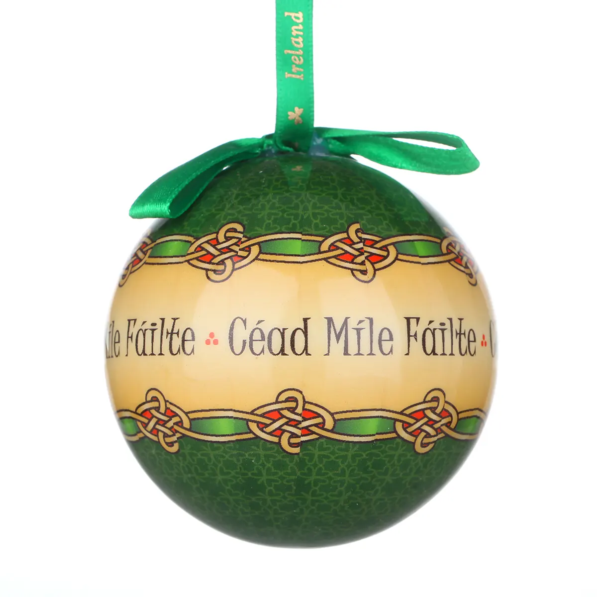 Céad Míle Fáilte - Traditionell handgefertigte Weihnachtskugel aus Irland mit keltischen Ornamenten