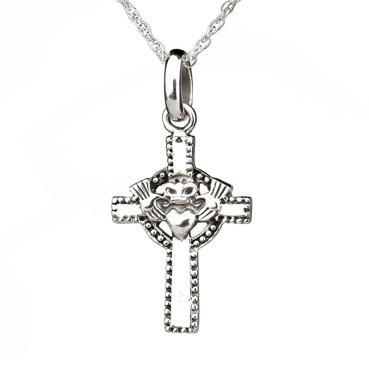 Claddagh Cross - Keltisches Kreuz aus Sterling Silber - Original aus Schottland