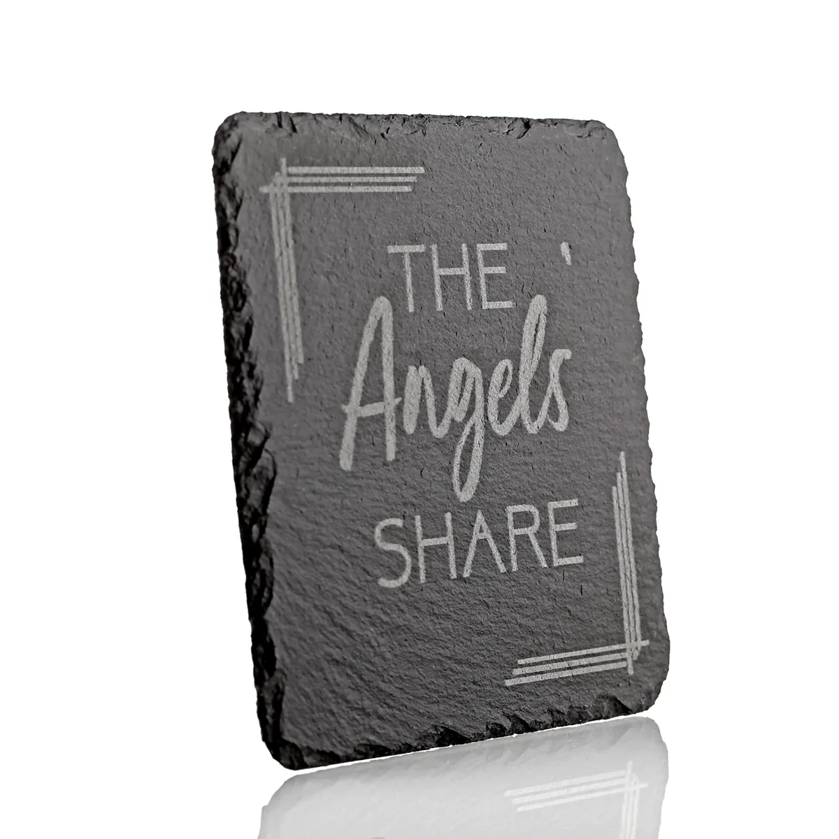Whisky Slate Coasters -  4 handgefertigte Schiefer-Untersetzer aus Schottland