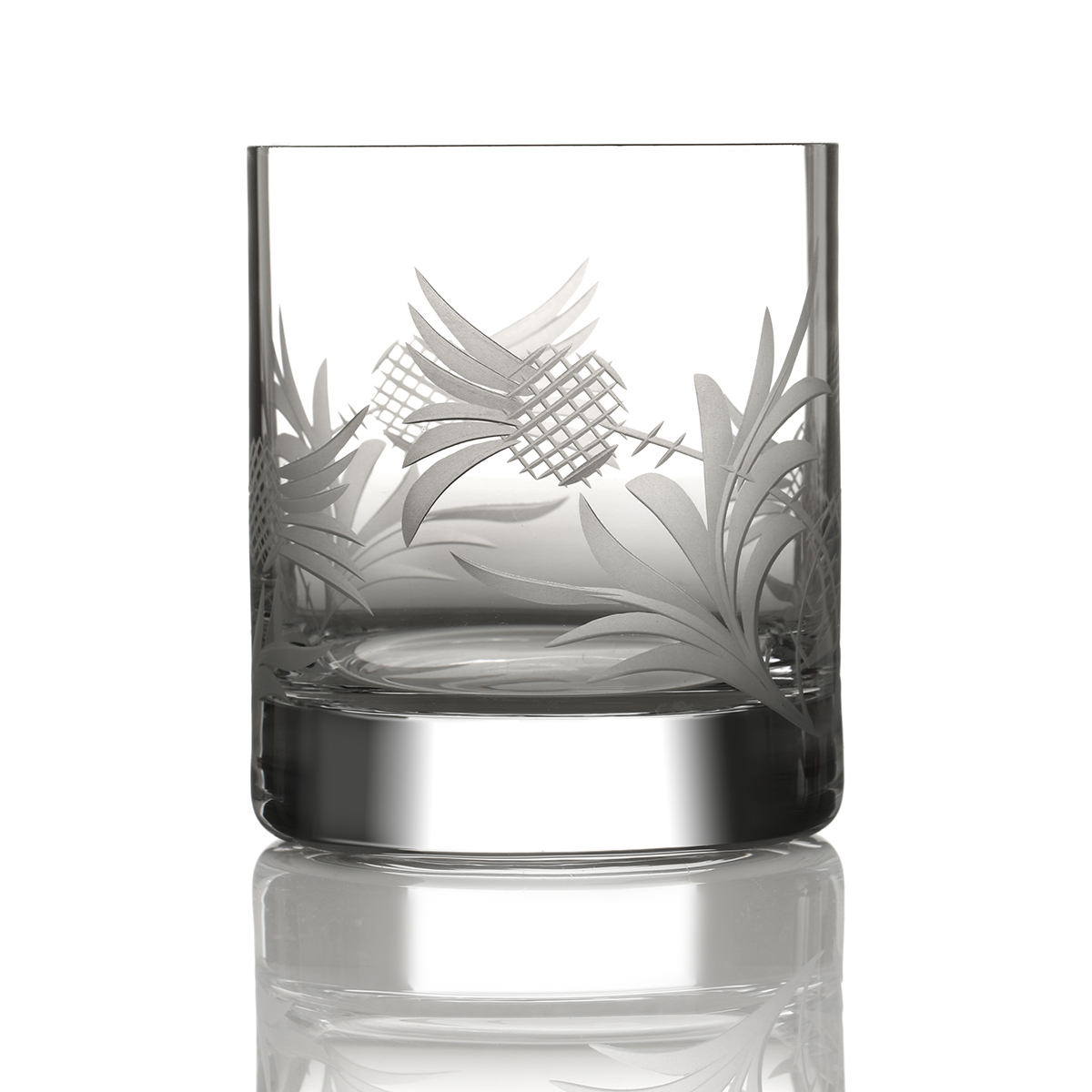 dram-tumbler-whisky-kristall-glas-distel-thistle-010 Flower of Scotland - Schottische Distel - Kristall Whiskyglas aus Schottland