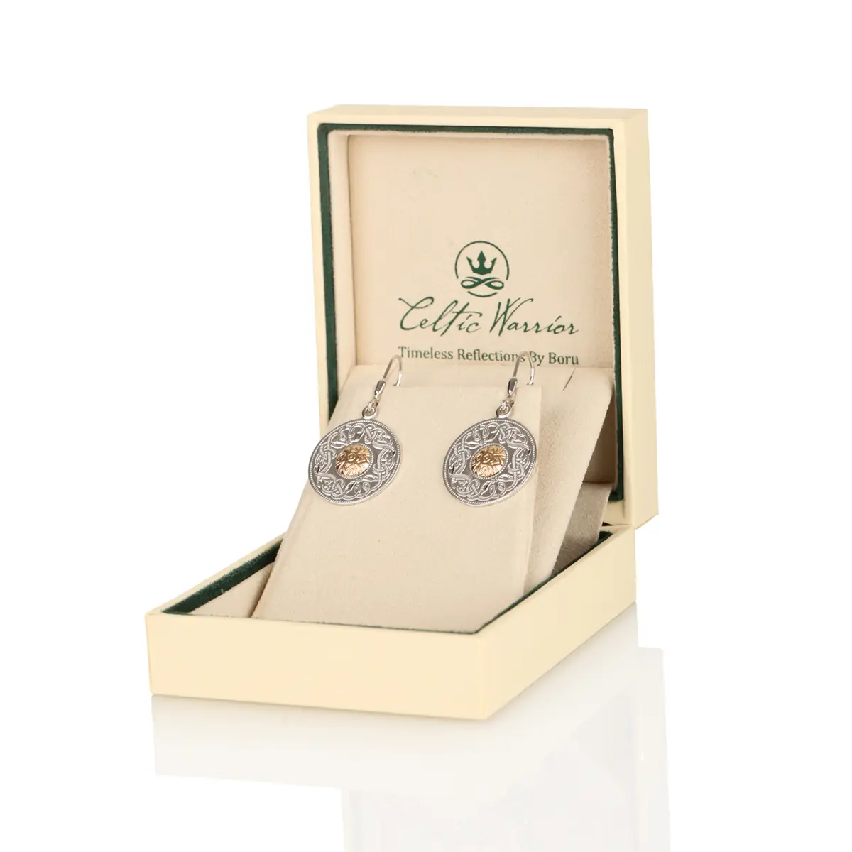 ohrhaenger-ohrringe-celtic-warrior-silber-gold-irland-001 Celtic Warrior - runde keltische Ohrhänger aus Irland mit 18K Gold Bead