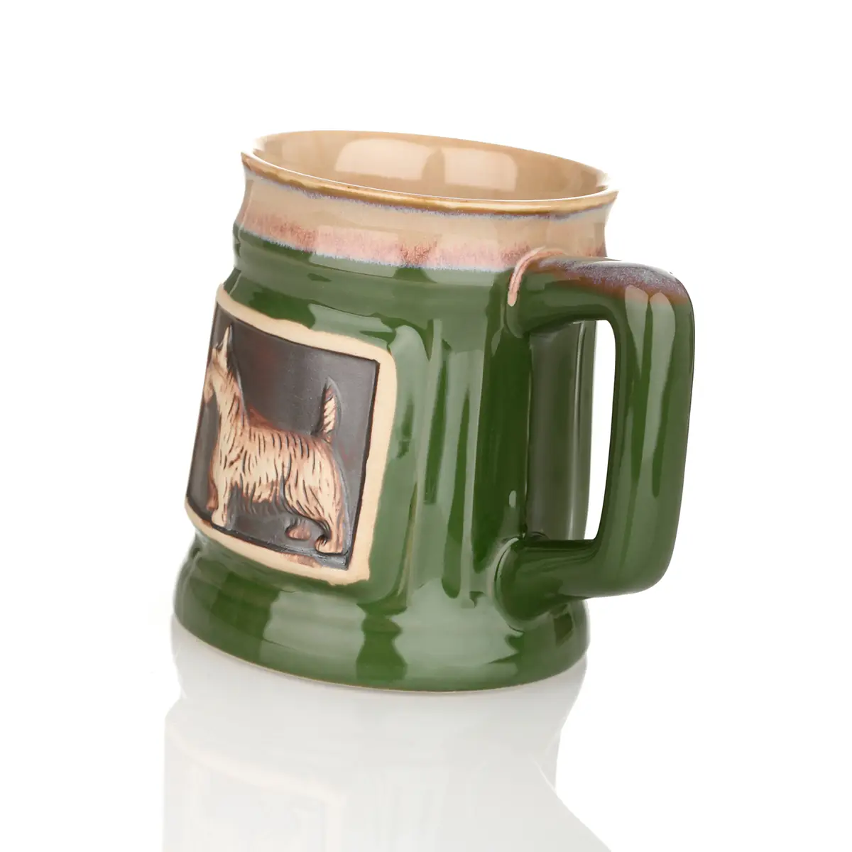 bier-krug-becher-tankard-schottland-scottish-west-highland-terrier002w1mHZnpcYQV3b Scottie Dog Stoneware Tankard - Schottische Distel Bierkrug - Grün