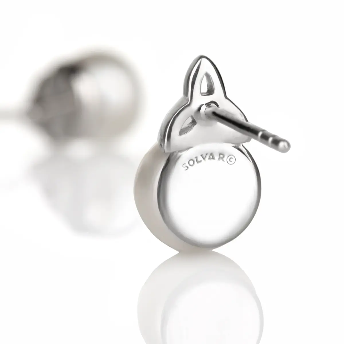 Ohrstecker-Irland-Keltisch-Trinity-Perle-Silber-003 Trinity Pearl Ohrstecker - Sterling Silber mit Perlen - handgefertigt in Irland