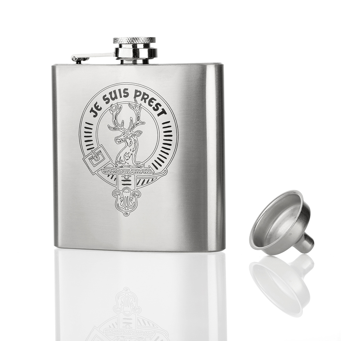 whisky-flachmann-clan-fraser-suis-prest-005uw85APjPvNOnl Je Suis Prest - Outlander Clan Fraser Flachmann aus Edelstahl