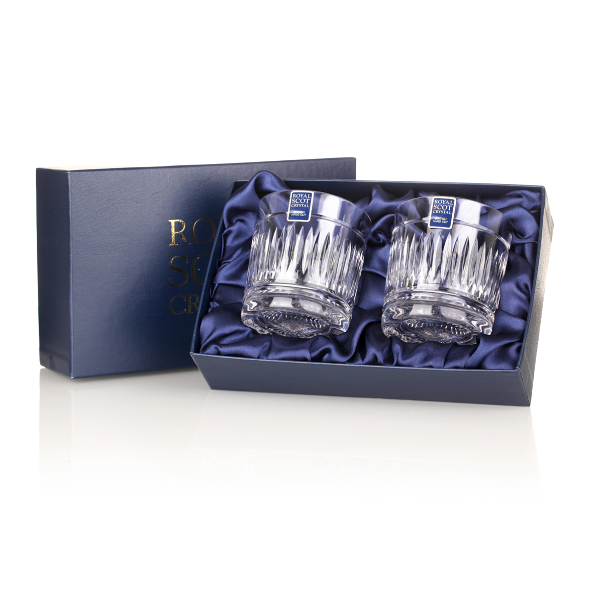 Art Deco - 2 x Whisky Tumbler - Handgefertigt aus Kristallglas