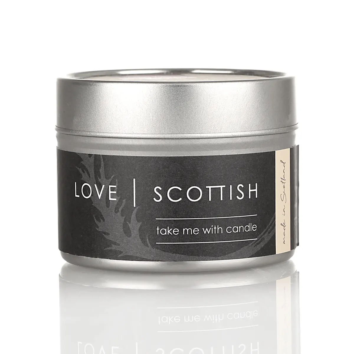 Love Scottish Travel Tin - Fireside - handgefertigte Duftkerze aus Kokoswachs