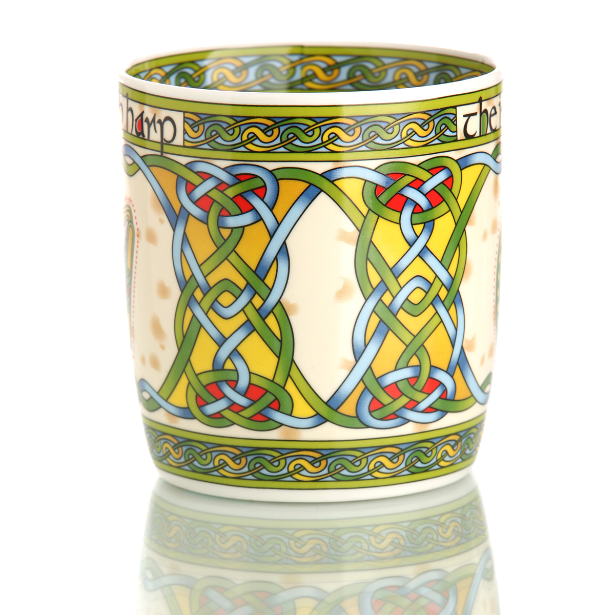 Kaffeebecher-Mug-Irland-irish-harp-harfe-010 The Irish Harp Mug - Kaffeebecher mit irischer Harfe & keltischem Muster