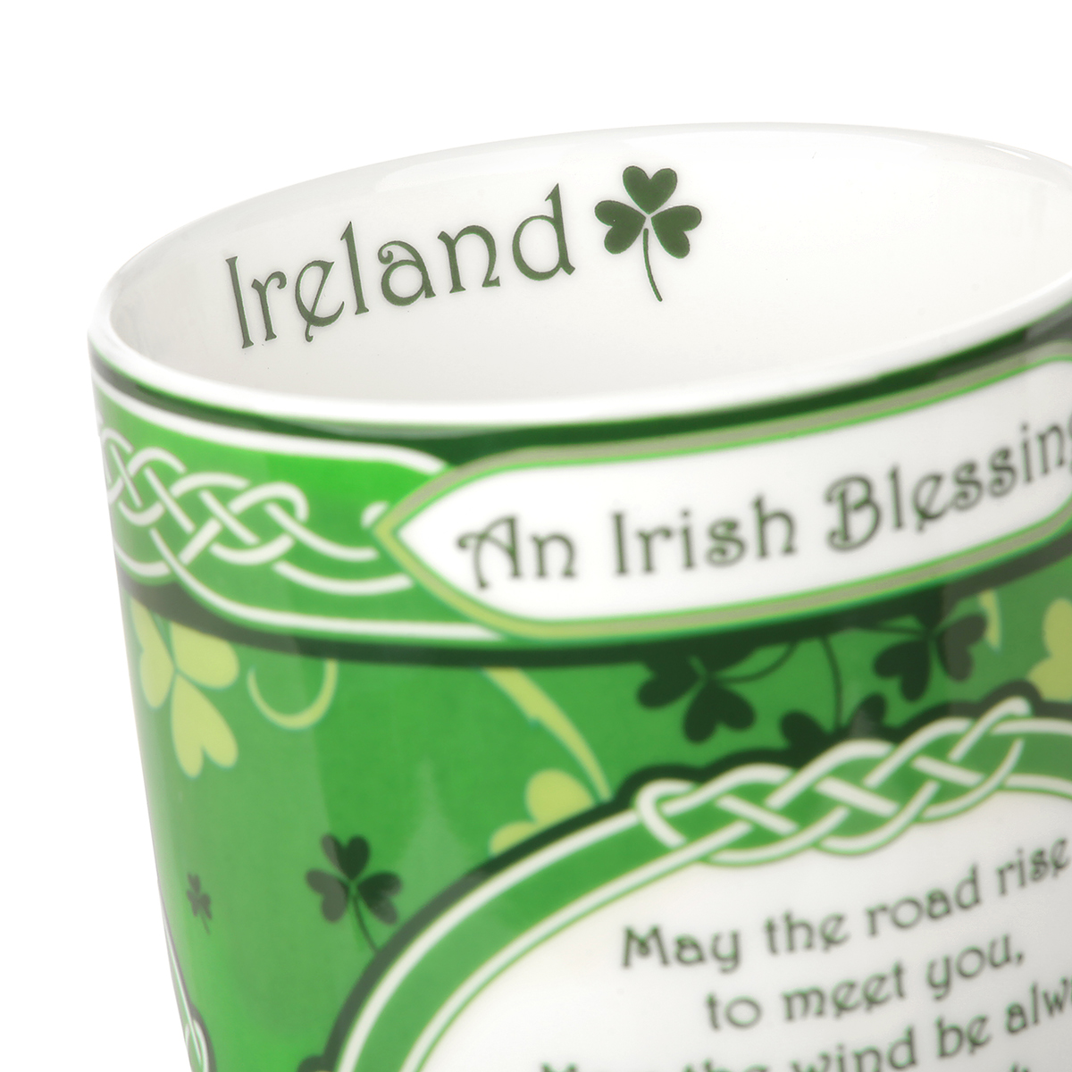 Irish Blessing Shamrock Mug - Keltischer Kaffeebecher mit dem berühmten irischen Segen