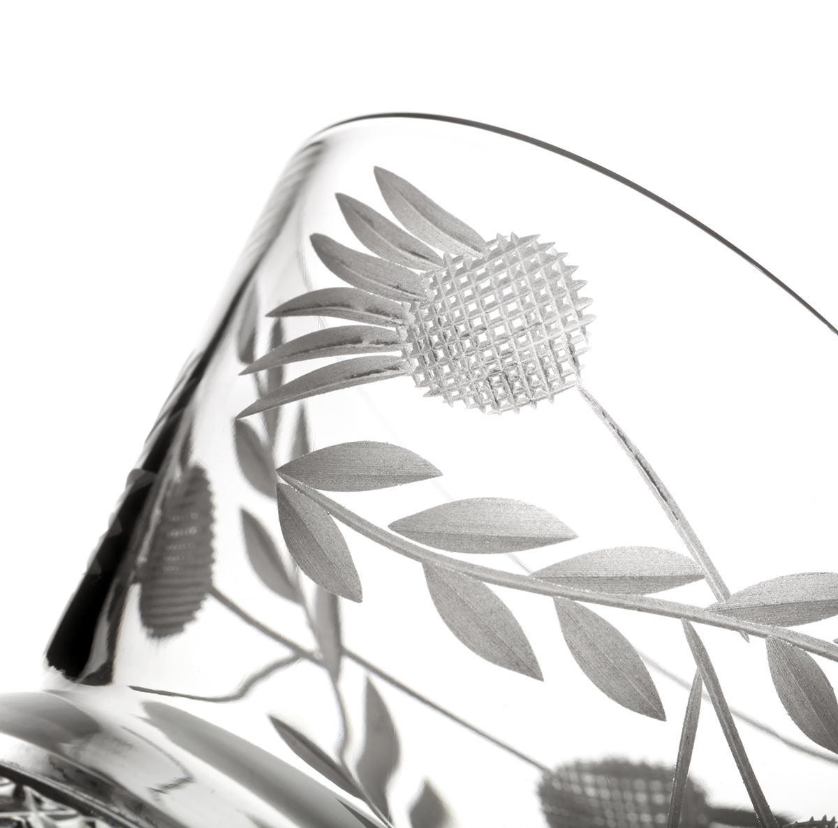 whisky-glas-tumbler-kristall-schotltand-distel-003 Flower of Scotland - schottische Distel - handgefertigtes Kristall Whisky Glas