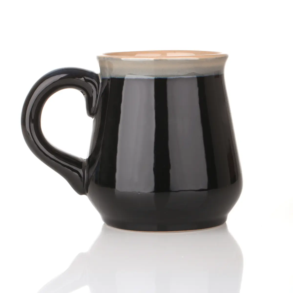 Highland Cow Stoneware Mug - Schottischer Keramik Kaffeebecher in Schwarz