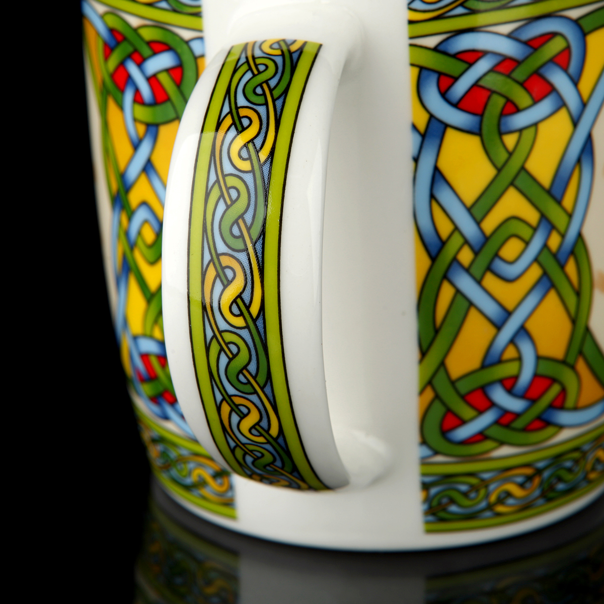 Kaffeebecher-Mug-Irland-irish-harp-harfe-001 The Irish Harp Mug - Kaffeebecher mit irischer Harfe & keltischem Muster