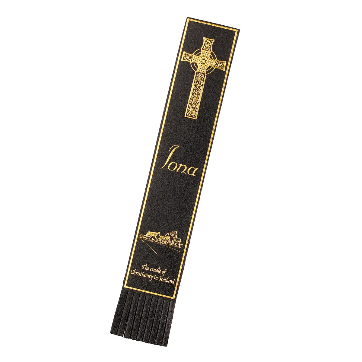 Iona - Lesezeichen aus Leder in Schwarz - Made in Scotland