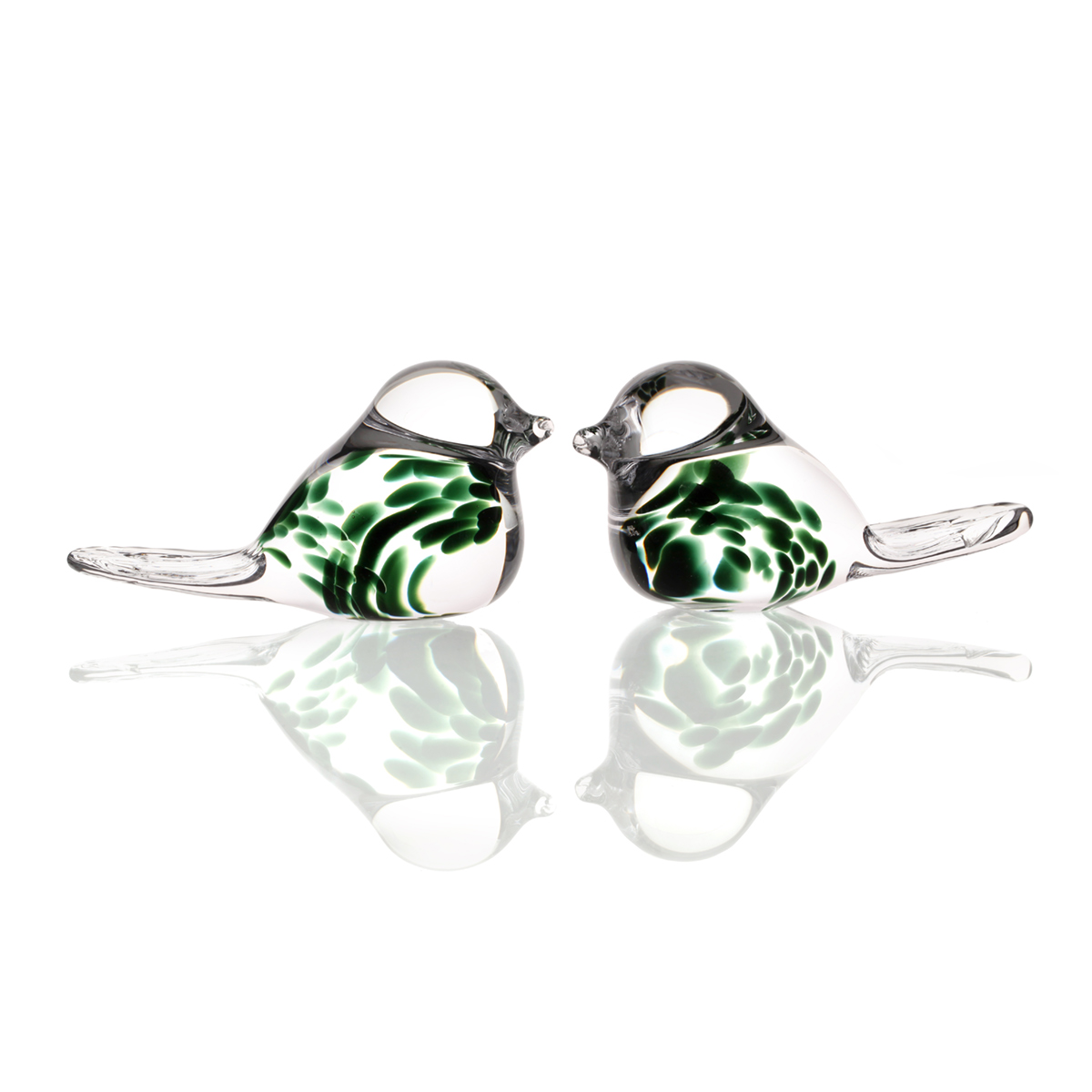 celtic-love-birds-glas-kristall-vogel-irland-002 Claddagh Love Birds - 2 handgefertigte Kristallglas Vögel aus Irland