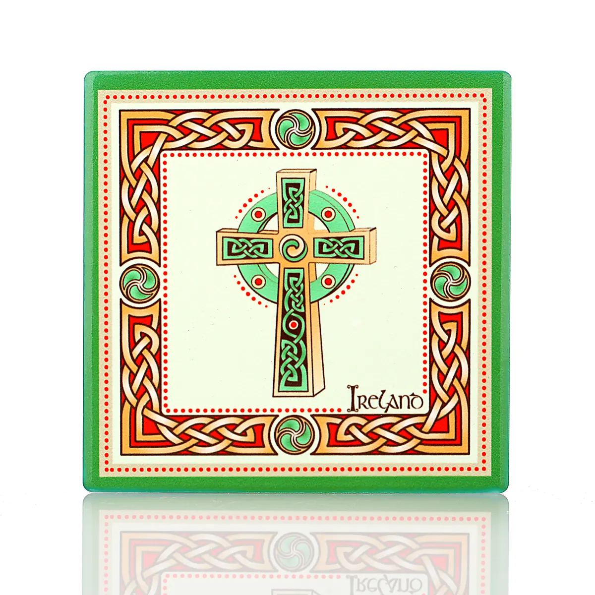 Celtic Cross Coaster - Irischer Keramik-Getränkeuntersetzer mit keltischem Kreuz Celtic Cross Coaster - Irischer Keramik-Getränkeuntersetzer mit keltischem Kreuz
