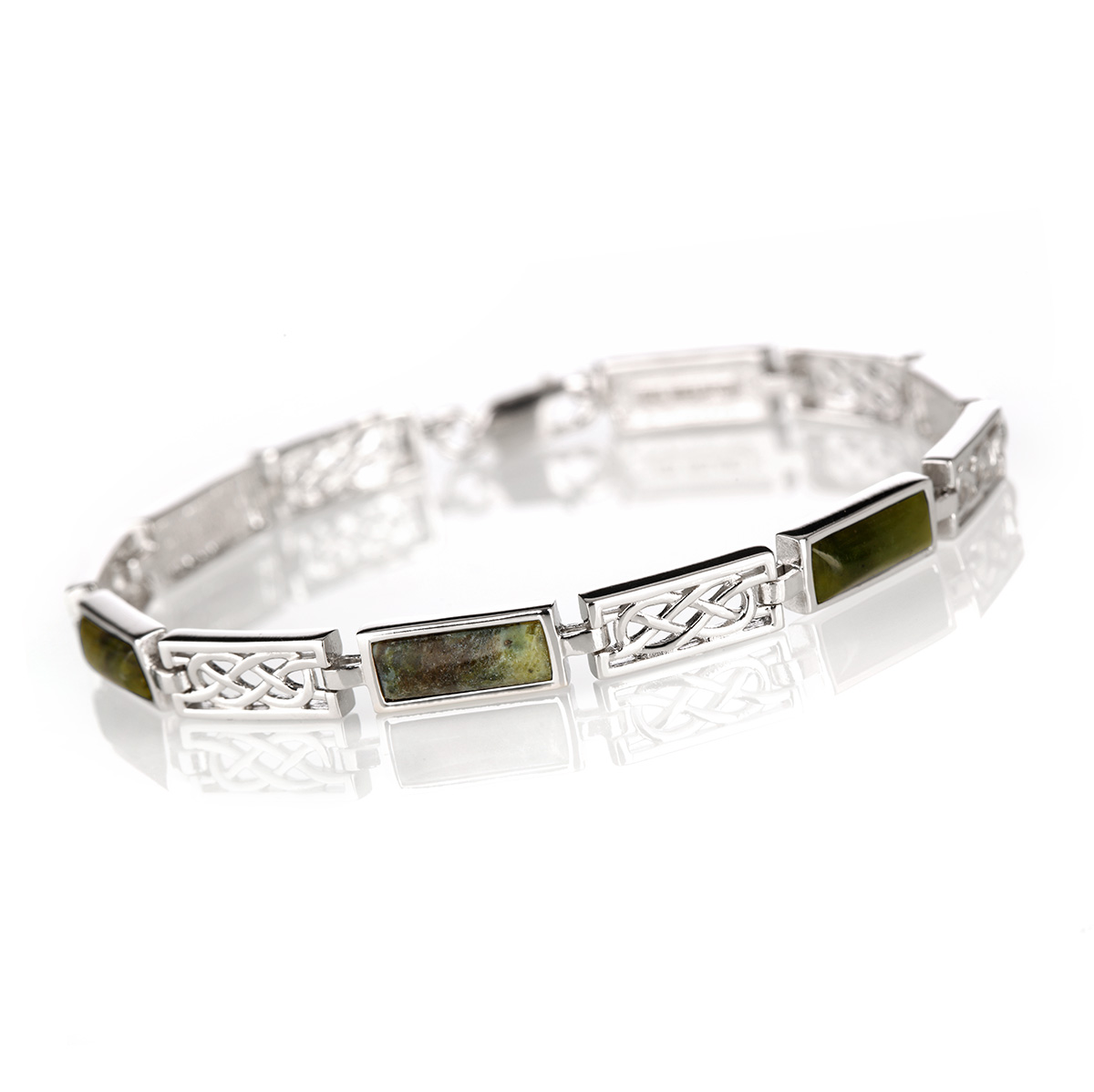 irland-connemara-marmor-armband-silber-005 Keltisches Connemara Marmor & Sterlingsilber Armband - Handgefertigt in Irland
