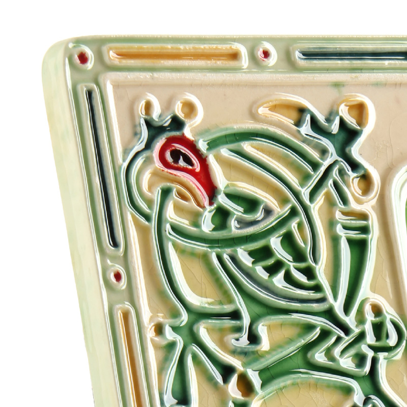Celtic Birds - Keltischer Keramik Bilderrahmen aus Irland - 4x6" (ca. 10x15 cm)