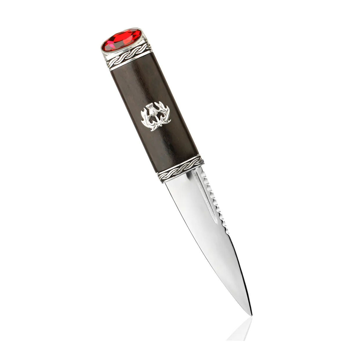 Blackwood Ruby Sgian Dubh - keltische Muster - schottische Distel & Kristall Blackwood Ruby Sgian Dubh - keltische Muster - schottische Distel & Kristall