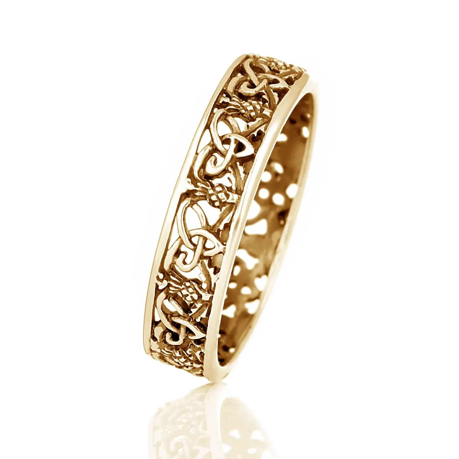 Outlander Ring aus Schottland aus Sterlingsilber mit 24K Vergoldung