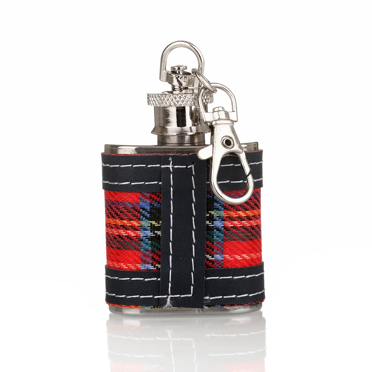 Royal Stuart Tartan Mini Flachmann als Schlüsselanhänger - 30 ml