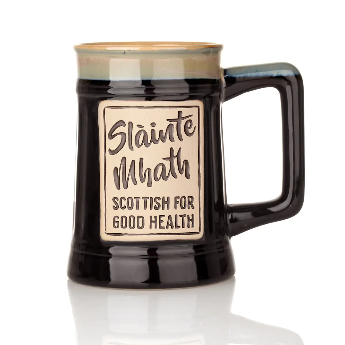 bier-krug-becher-tankard-schottland-slainte-math-0103Fgy2VoOxr5Yt Slàinte Mhath - Schottischer 1 Pint Keramik Bierkrug - Schwarz