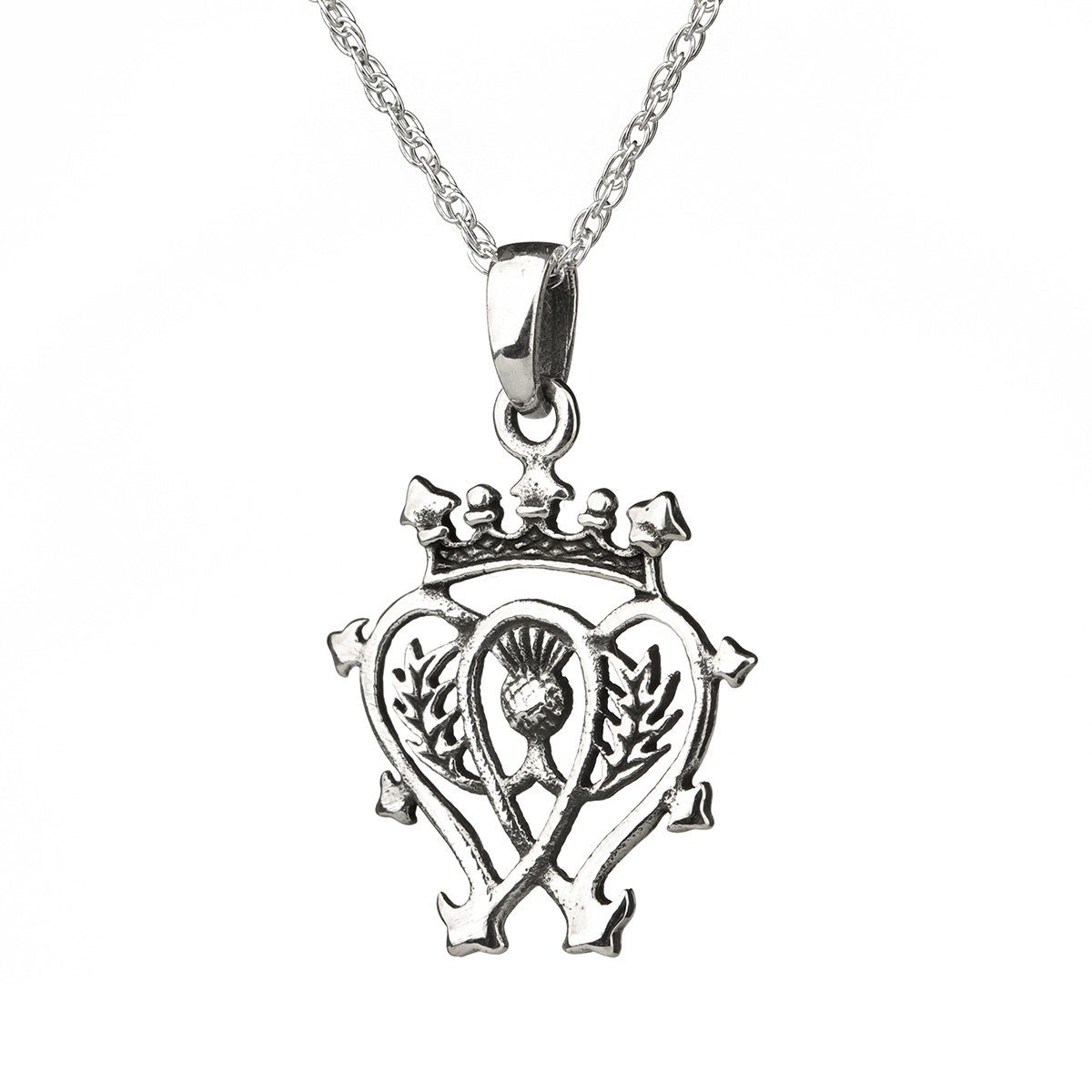 Keltisch-luckenbooth-Silber-scottish-thistle-001 Schottischer Luckenbooth Anhänger aus Sterling Silber - Handgefertigt