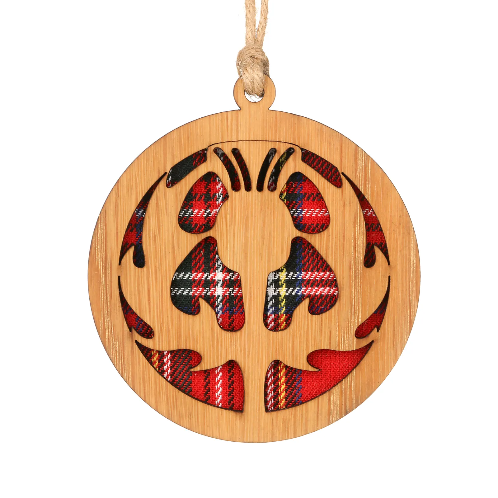 Aufhaenger-Wand-Deko-Eiche-Holz-Schottland-Distel-Thistle-Karo-Tartan-003