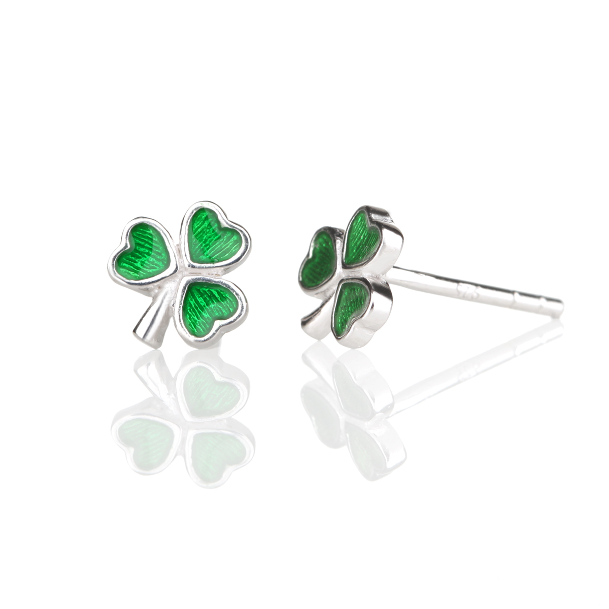 ohrstecker-keltisch-irland-shamrock-sterling-silber-003qZZWORnouBxlt Irish Shamrock - Irische Kleeblatt Ohrstecker - Sterling Silber & Emaille aus Irland