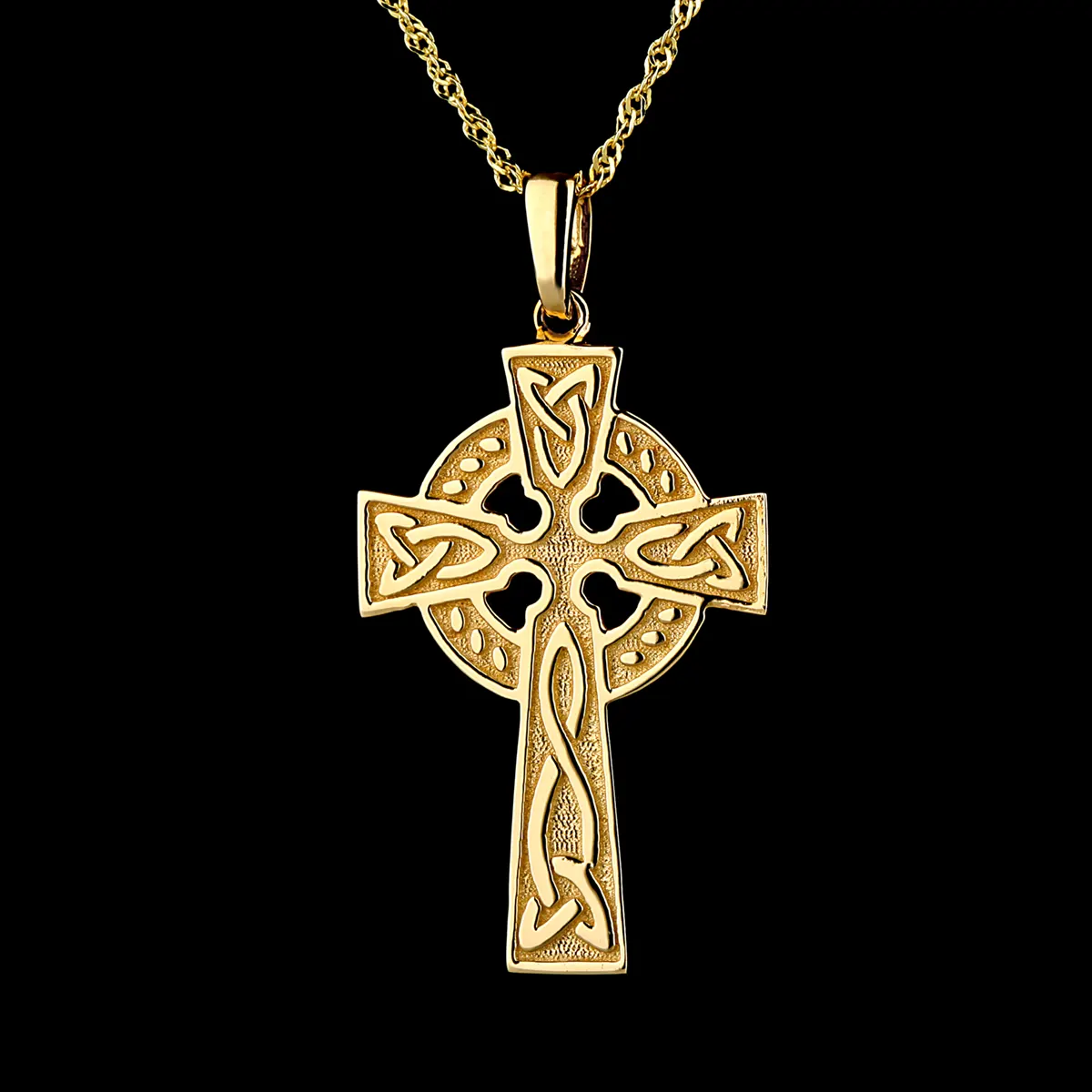 Celtic Cross - handgefertigtes keltisches Gold Kreuz aus Irland
