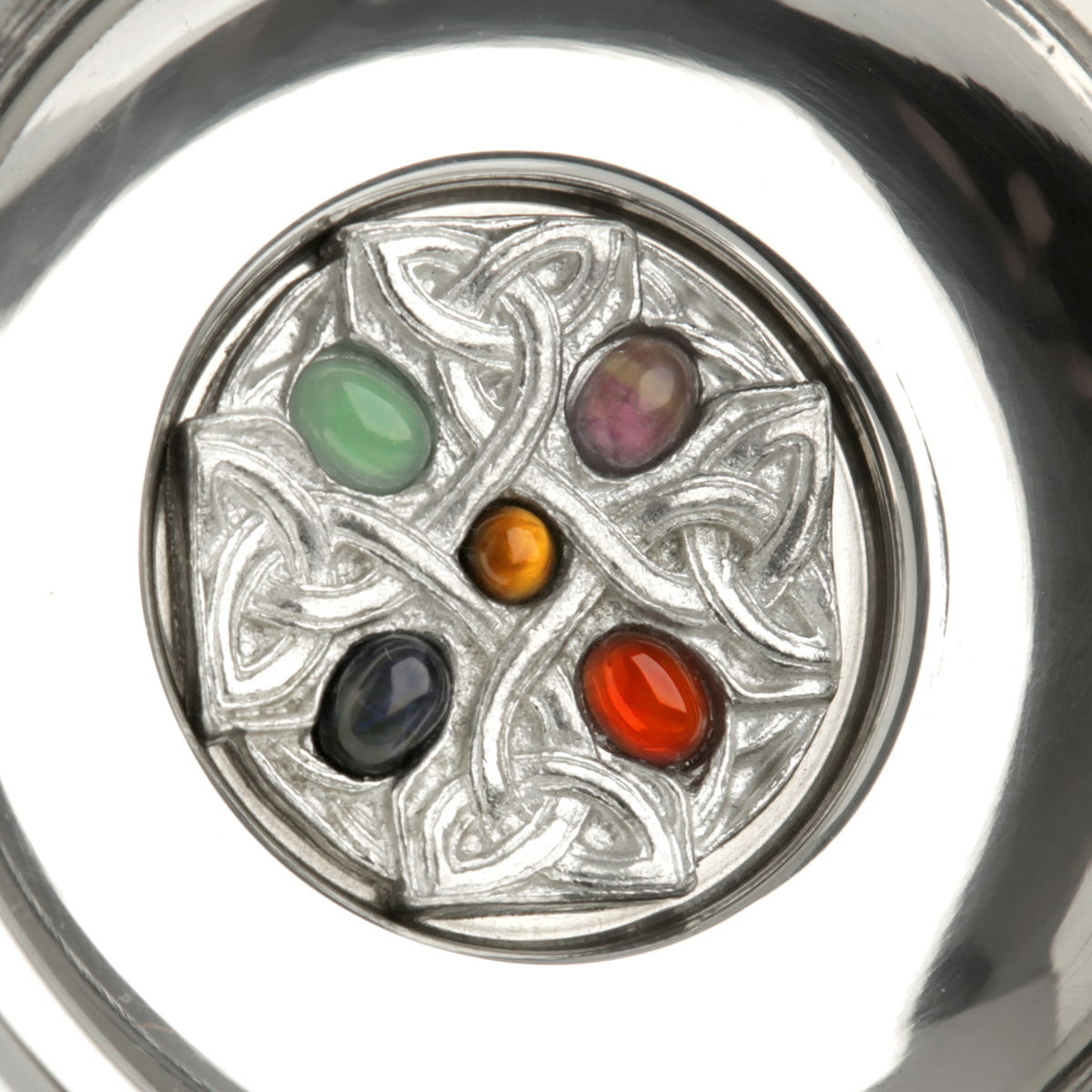 quaich-keltisch-schottland-020 Gem Cross Quaich - schottischer Whisky Quaich - keltisches Kreuz und Edelsteine