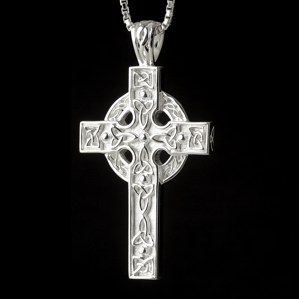Trinity Celtic Cross - Keltisches Kreuz Anhänger handgefertigt in Irland 