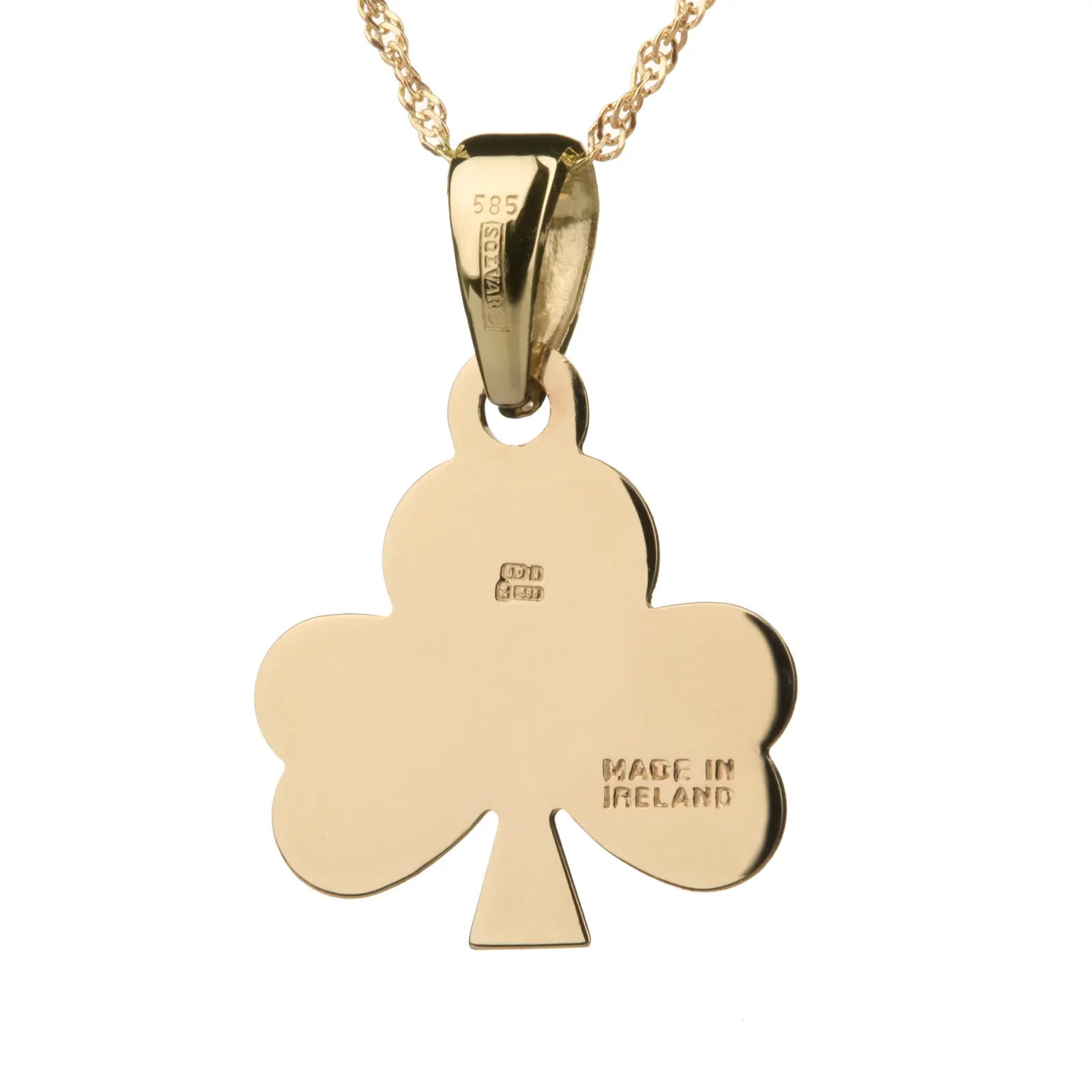 Shiny Irish Shamrock - Irische Kleeblatt Kette aus 14K Gold