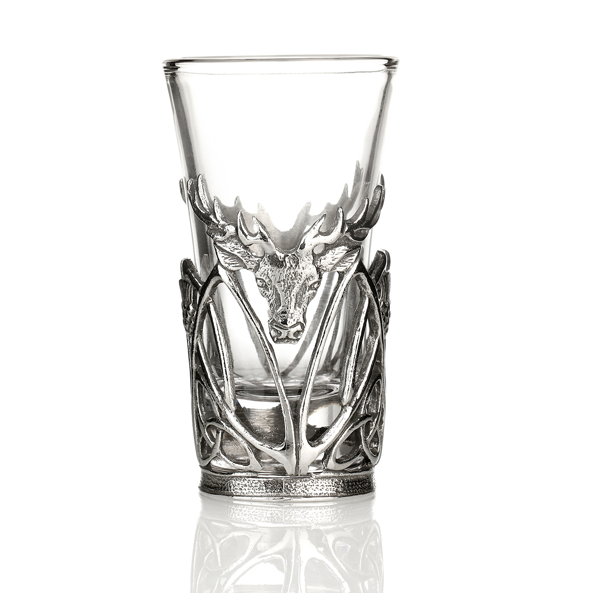 Stag & Thistle Dram - Whisky Shotglas mit Hirsch & Distel