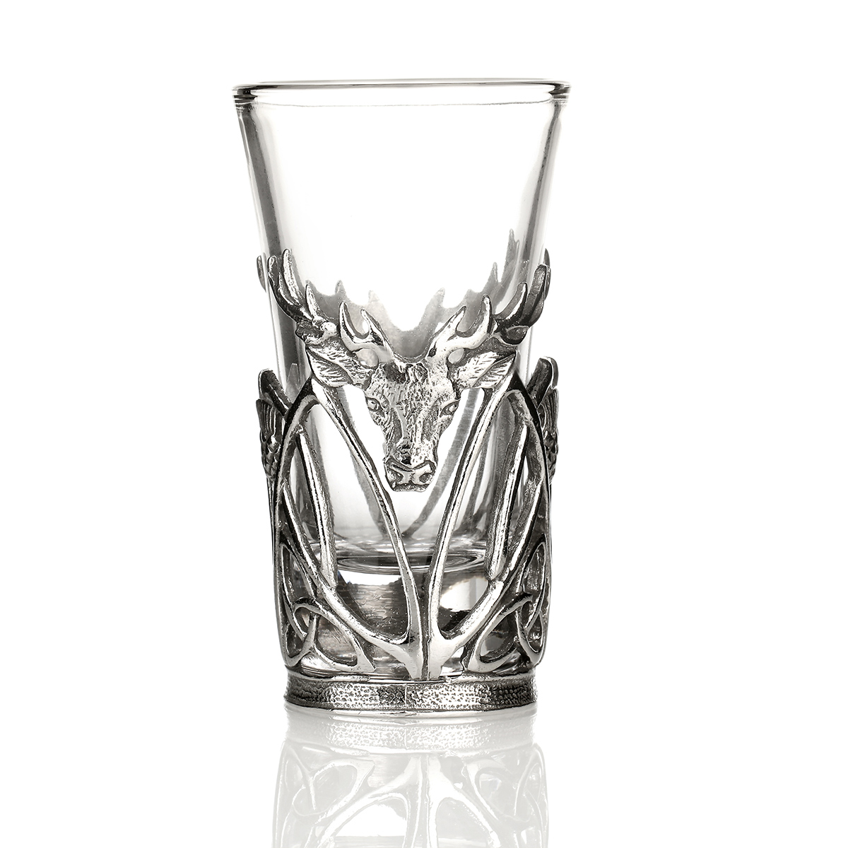 highland-hirsch-distel-shot-glas-001 Stag & Thistle Dram - Whisky Shotglas mit Hirsch & Distel