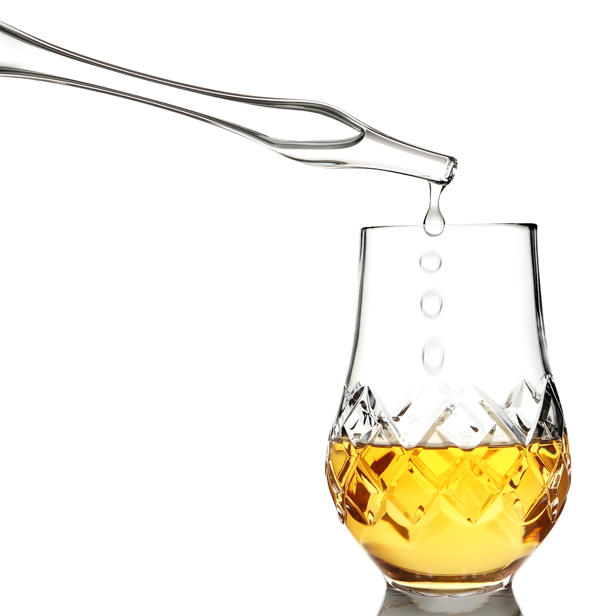 Whisky Wasser Pipette / Dropper aus Glas - Pot Still / Brennblase - Handgefertigt in Schottland