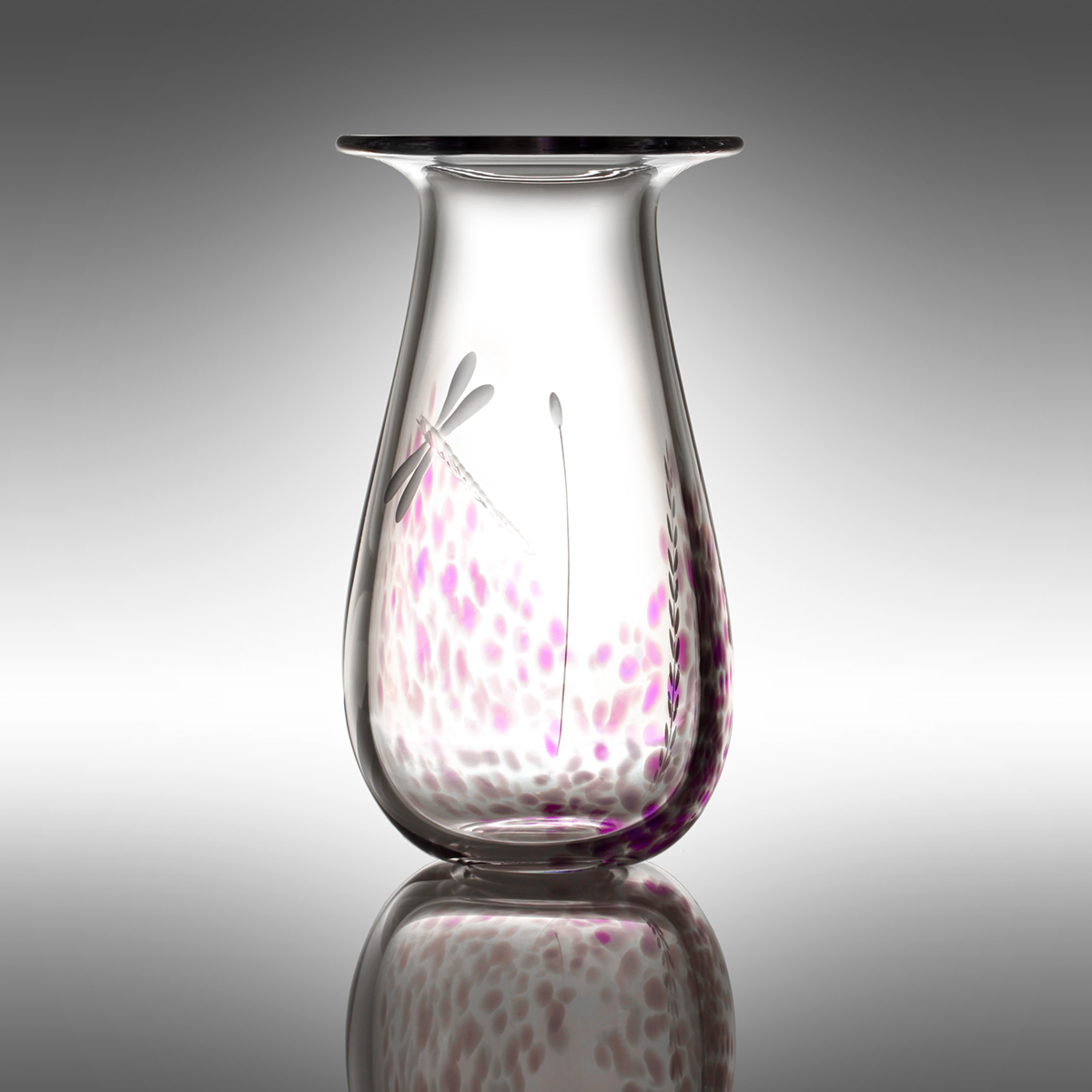 Wild Heather Vase aus Kristallglas - Handgefertigt in Irland