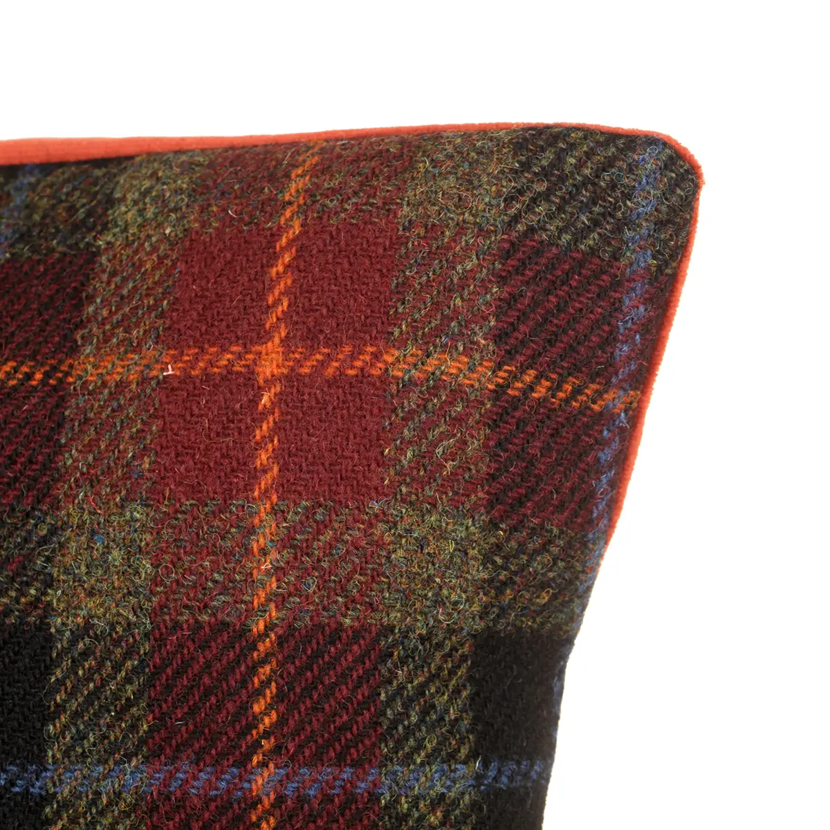 kissen-cushion-45x45-harris-tweed-schottland-tartan-karo-rust-check-005 Harris Tweed Kissen aus Schottland in Rust Check Tartan - 45 x 45 cm